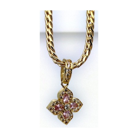 Medalla flor rosa de oro 18k